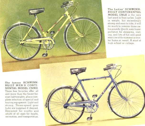 1946 ladies and men schwinn continentals