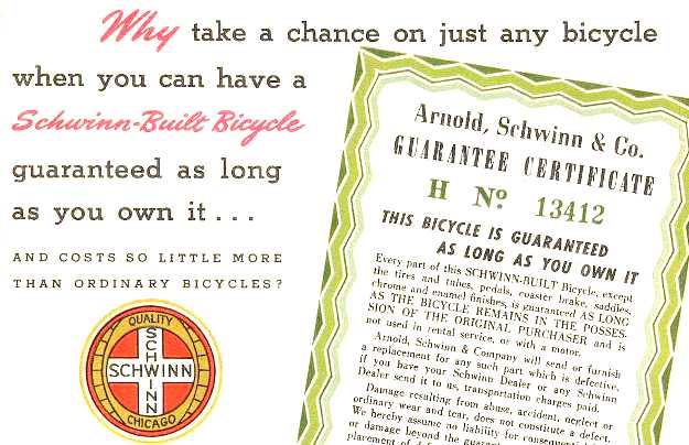 schwinn guarantee