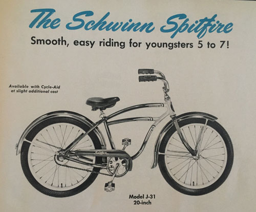 1954 schwinn spitfire 20 inch