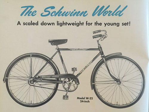 1954 schwinn world 24 inch lightweight