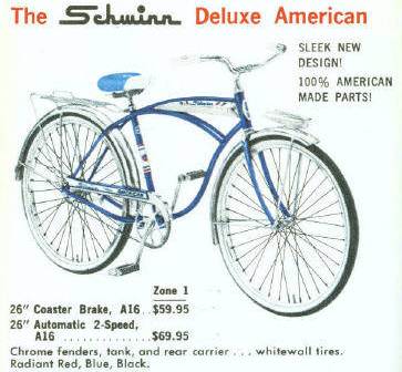 1962 Schwinn Deluxe American for boys 