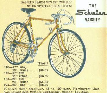 1972 schwinn varsity 10 speed value