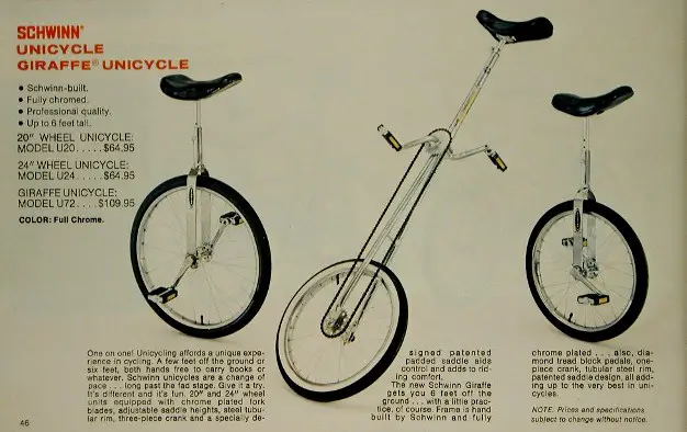 1978 schwinn unicycle