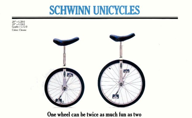 1981 schwinn unicycles