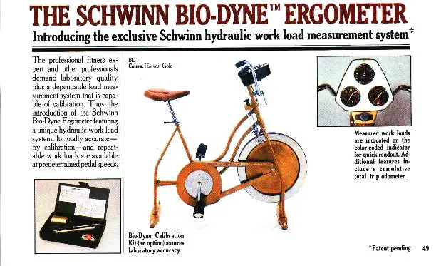 1982 schwinn bio dyne ergoemeter