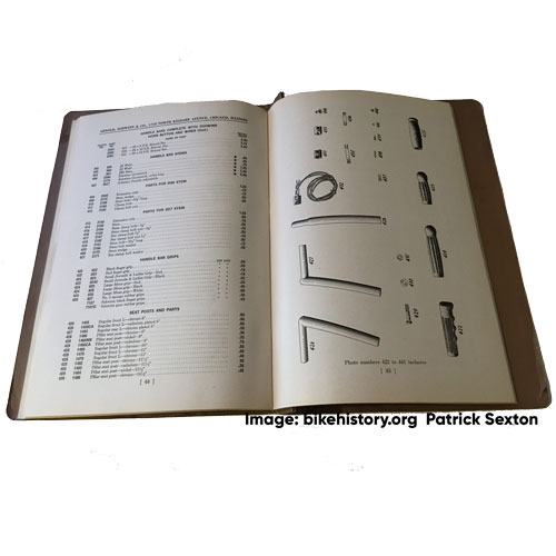 1940 Schwinn parts and accessories catalog interior page
