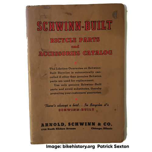 1940 schwinn parts and accessories front cover