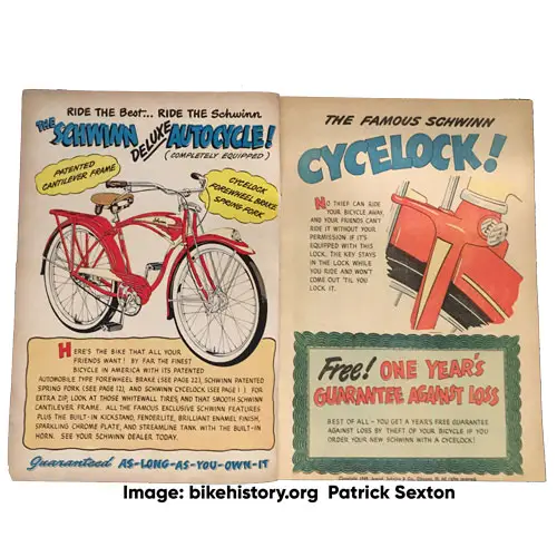 1949 Schwinn Bicycle Book table of contents