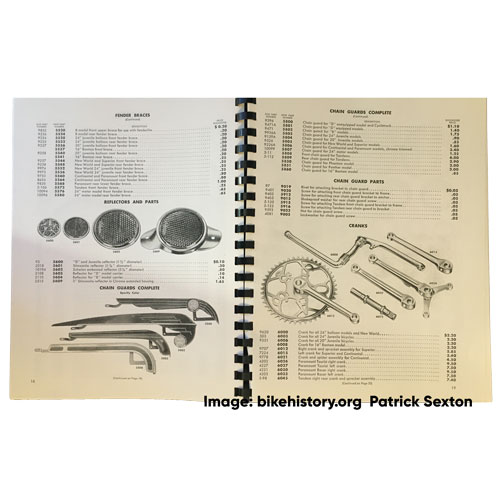 1952 Schwinn parts and accessories catalog interior page