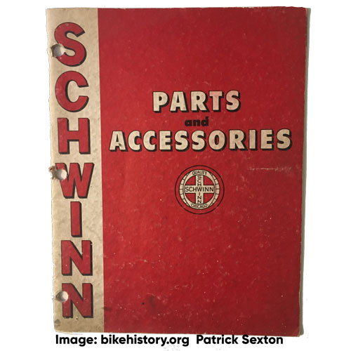 1956 schwinn parts and accessories catalog front cover