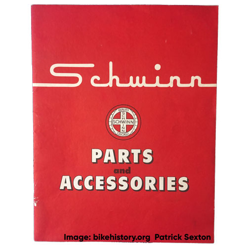 1960 schwinn parts and accessories catalog front cover
