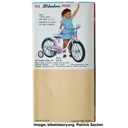 1962 Schwinn consumer catalog back cover