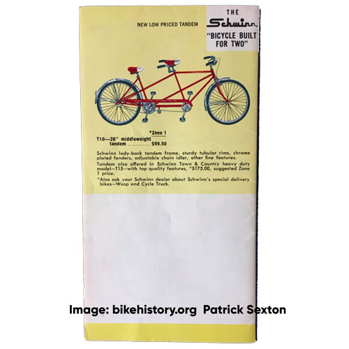 1963 Schwinn consumer catalog back cover