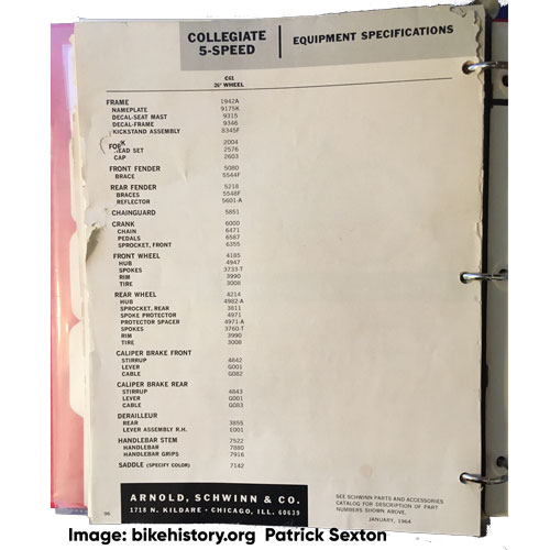 1964 Schwinn dealer catalog back cover