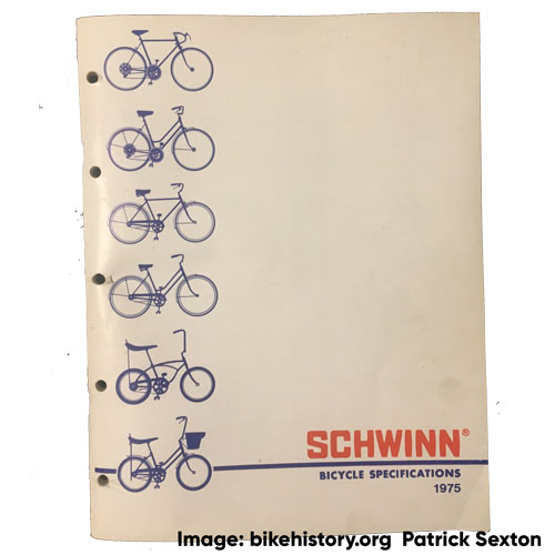 1975 schwinn bicycle specifications front cover