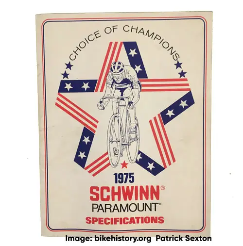 1975 schwinn paramount specifications front cover