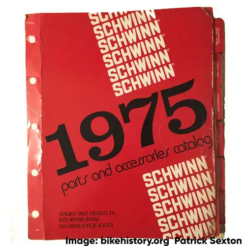1975 schwinn parts and accessories catalog front cover