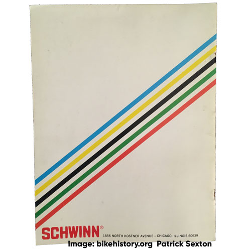 1976 Schwinn Paramount Specifications back cover