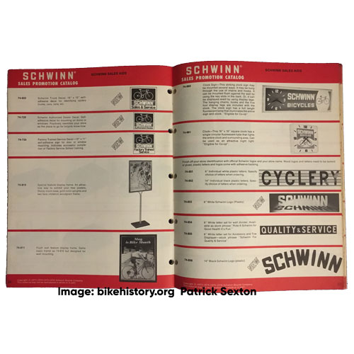 1976 Schwinn sales promotion catalog interior page