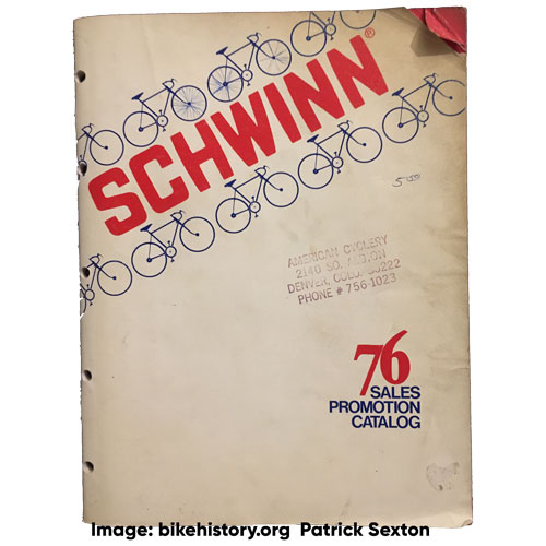 1976 schwinn sales and promotion catalog front cover
