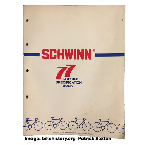 1977 schwinn bicycle specifications front cover