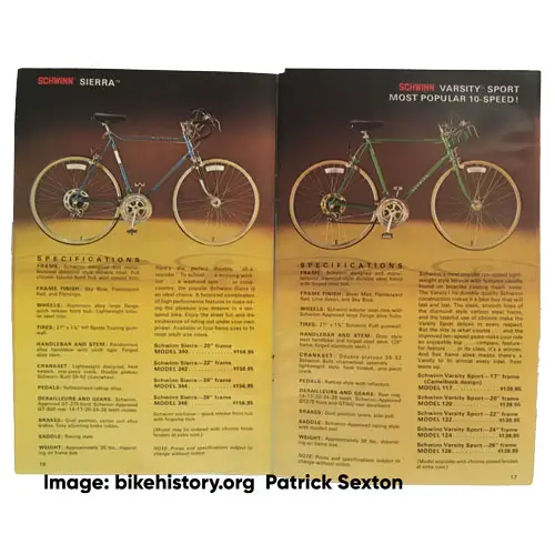 1977 Schwinn consumer catalog interior page