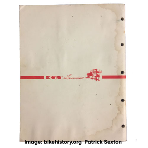1978 Schwinn Bicycle Specifications back cover