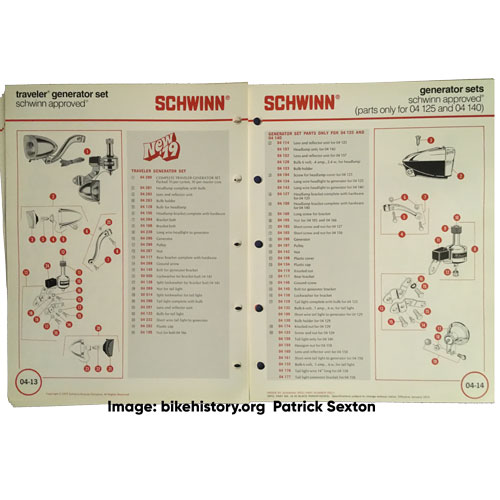 1979 Schwinn parts and accessories catalog interior page
