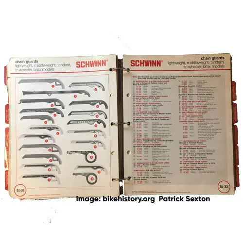 1982 Schwinn parts and accessories catalog interior page