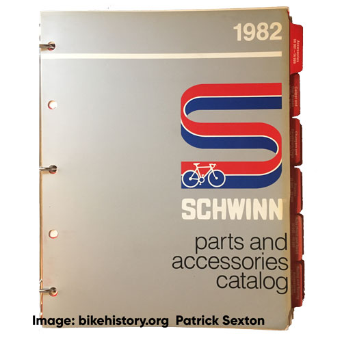 1982 schwinn parts and accessories catalog front cover