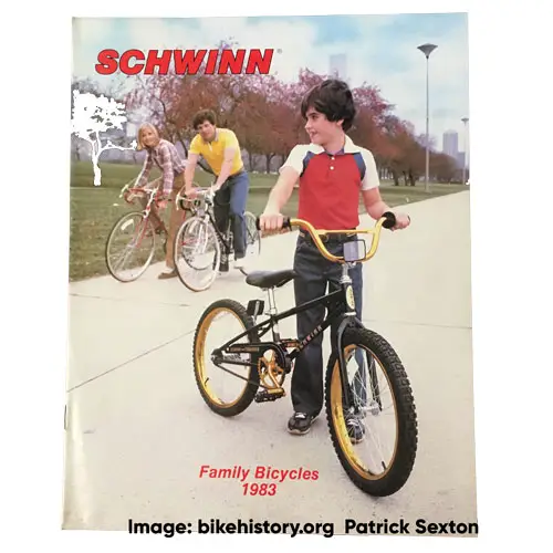1983 Schwinn family bicycles catalog front cover versions