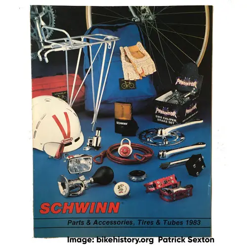 1983 schwinn parts and accessories price list front cover